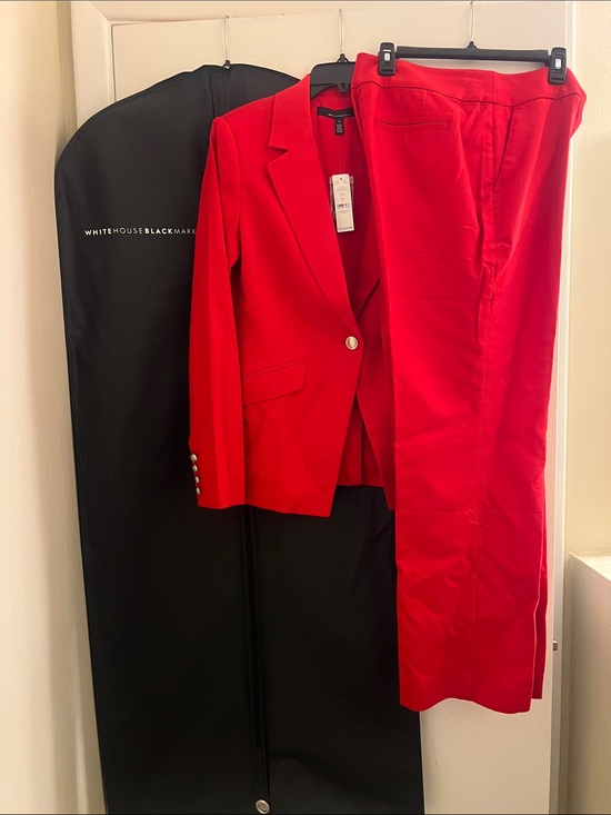 White House Black Market Pants - White House Black Market Red Two-Piece Tailored Blazer & Pants